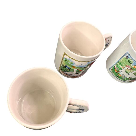 Vintage Duck Mug  stoneware Made In Japan White Ducks set of 4 - Picture 5 of 9
